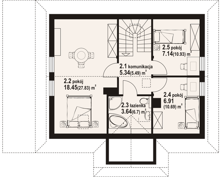 Poddasze projektu Zawoja dw 3
