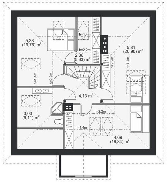 Poddasze projektu Viverone Termo