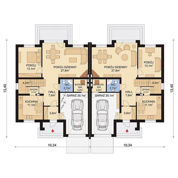 Parter projektu APS 215 dwulokalowy