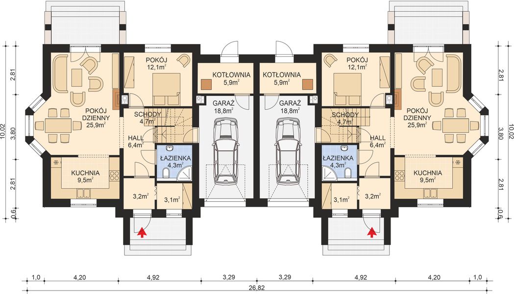Parter projektu APS 194 dwulokalowy