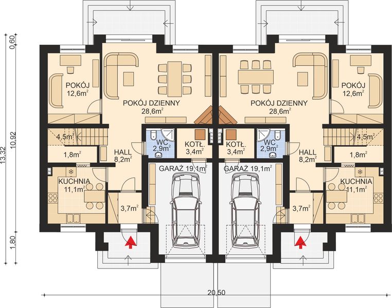 Parter projektu APS 185 dwulokalowy