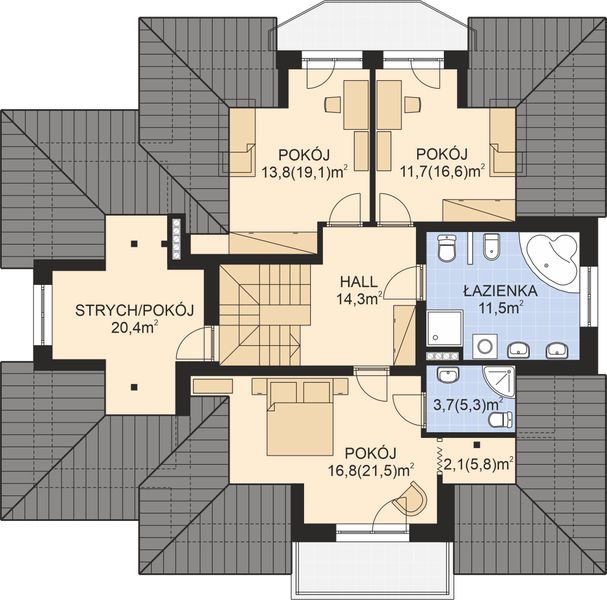 Poddasze projektu APS 105 + P