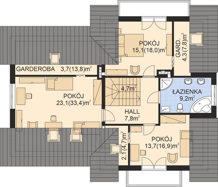 Poddasze projektu APS 232 + 2G