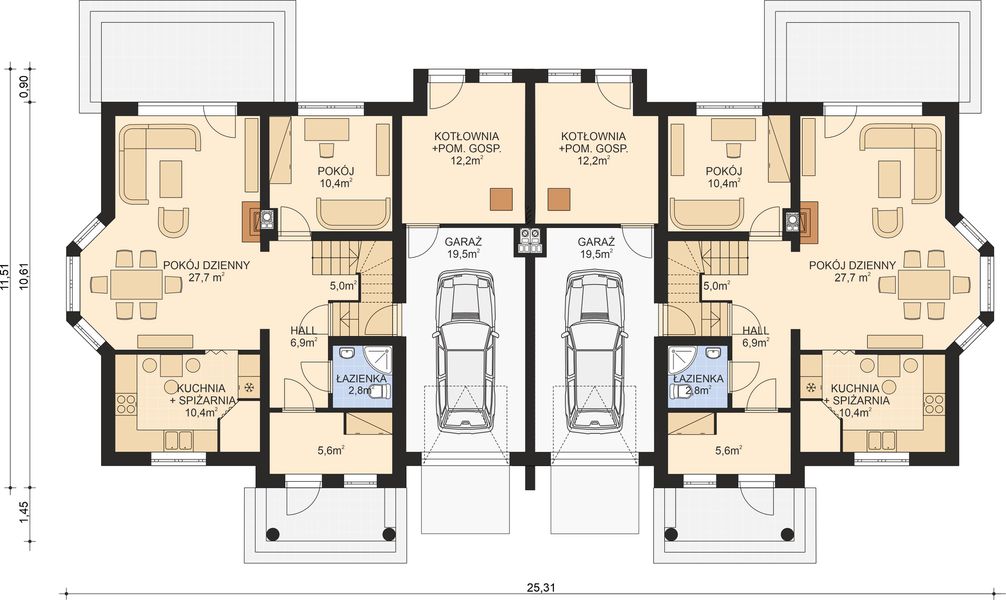 Parter projektu APS 216 dwulokalowy