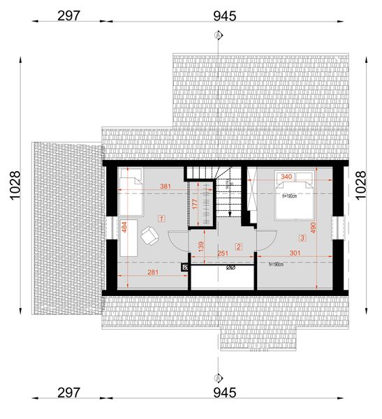 Poddasze projektu D54 - Olaf