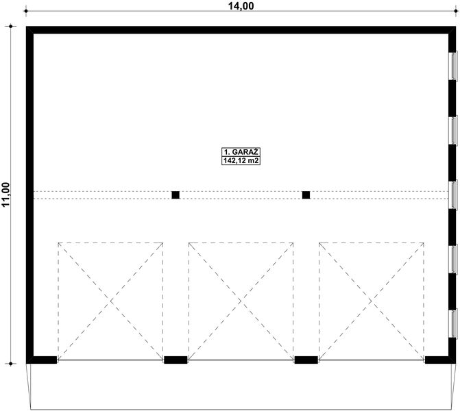 Parter projektu G186 - Budynek Garażowy