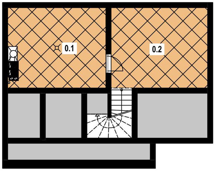 Piwnica projektu A-131 Dom borsucza szkieletowy