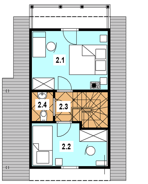 Poddasze projektu A-125 Dom bukowa z bali