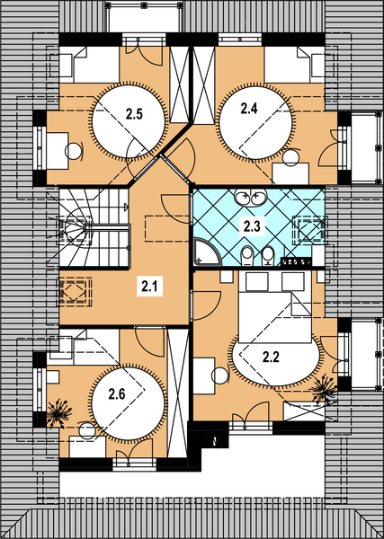 Poddasze projektu A-124 Dom grabowa murowany
