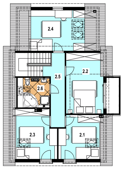 Poddasze projektu A-129 Dom spacerowa szkieletowy