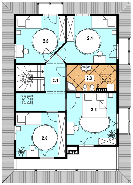 Poddasze projektu A-124 Dom grabowa z bali