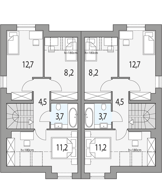 Poddasze projektu Emilia - bliźniak l+ll