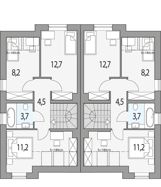 Poddasze projektu Emilia - bliźniak pl+p