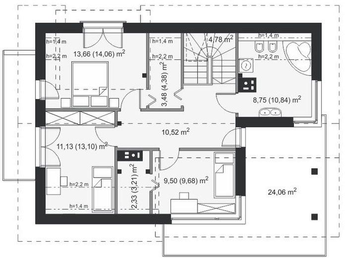 Poddasze projektu Aosta II Termo