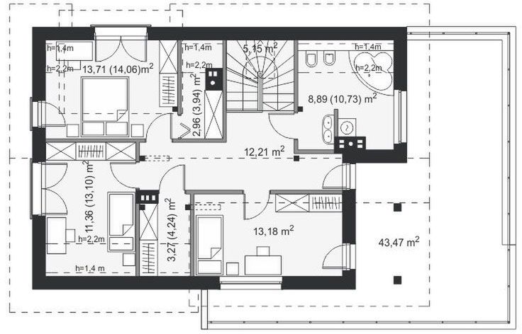 Poddasze projektu Aosta IV Termo