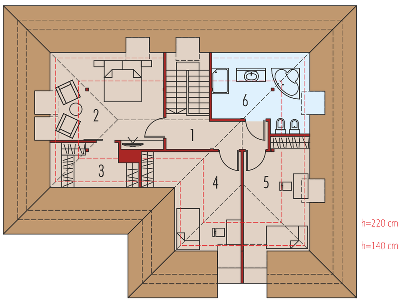 Poddasze projektu Olaf G2 energo plus