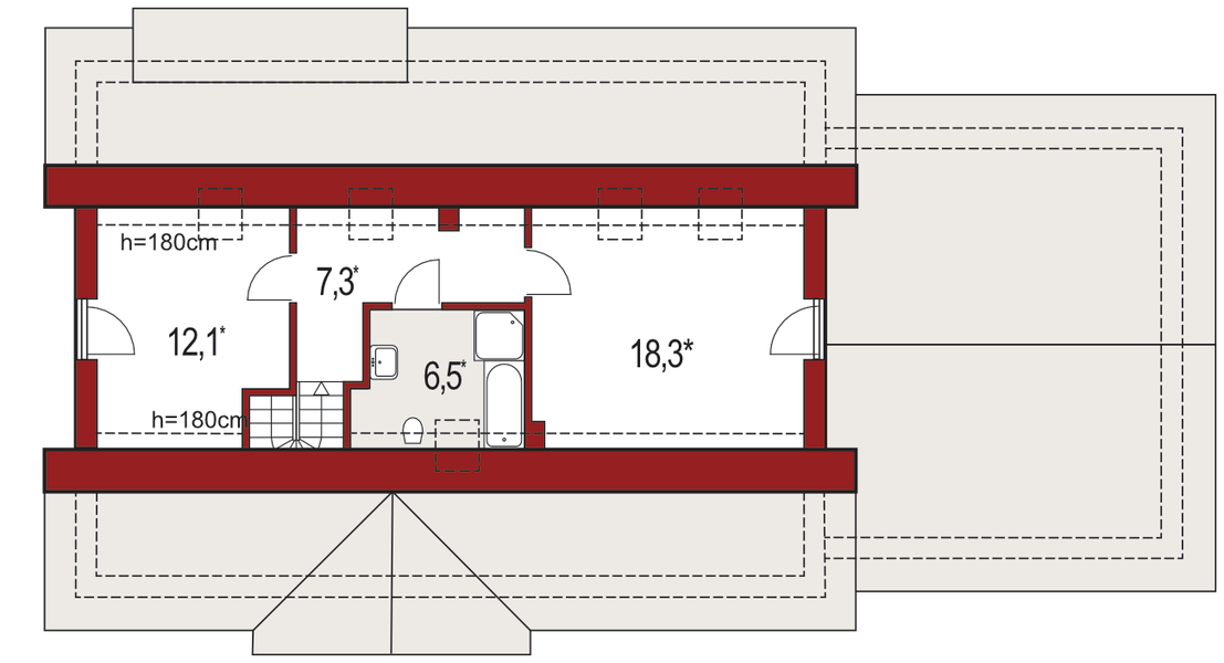 Poddasze projektu Gienia 2C