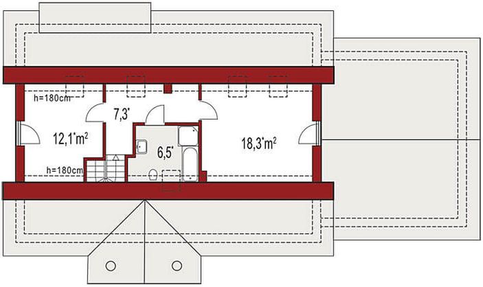 Poddasze projektu Gienia 2 Klasyk C