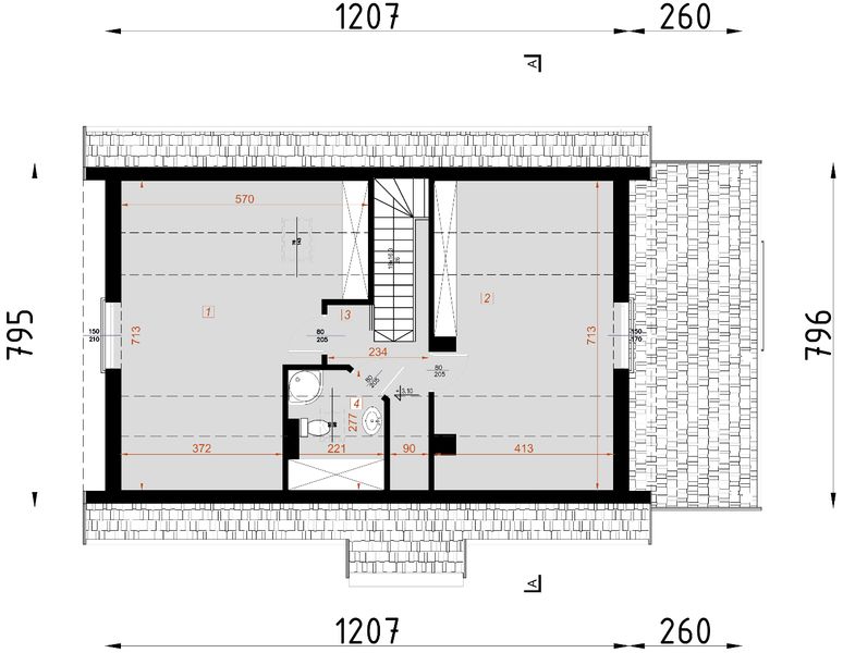 Poddasze projektu D75 - Magdalena
