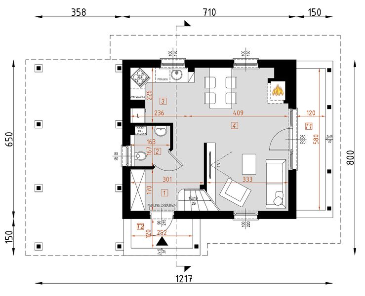 Parter projektu D157 - wersja drewniana