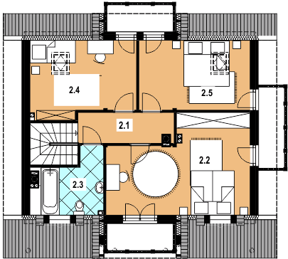 Poddasze projektu L-94 Dom szkolna murowany