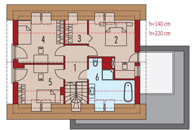 Poddasze projektu Lars G1 (wersja A)