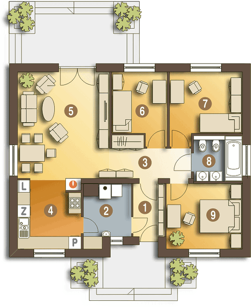 Parter projektu Ares trend bez garażu [B]