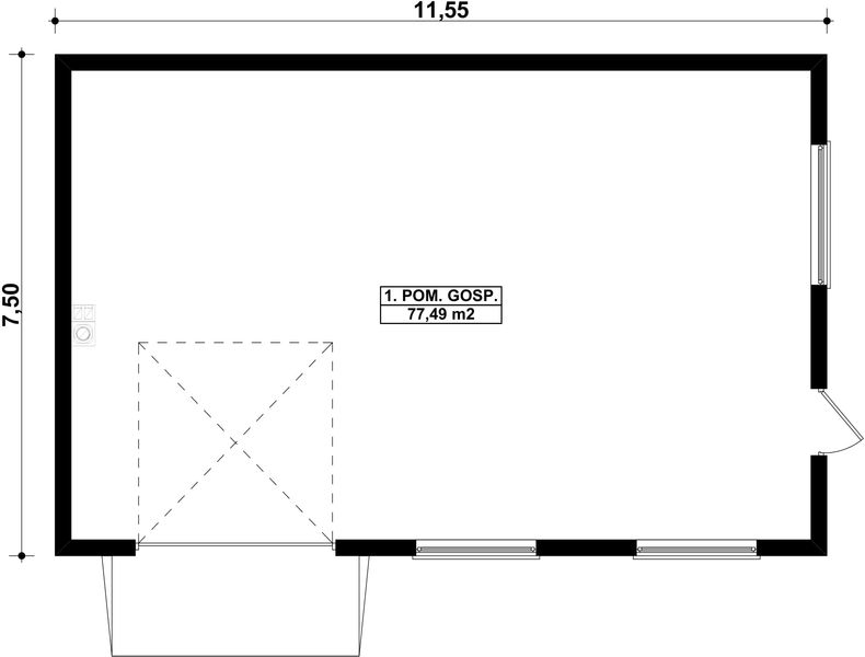Parter projektu G249 - Budynek gospodarczy