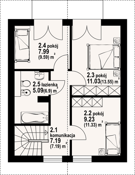 Poddasze projektu Grochowo nowe