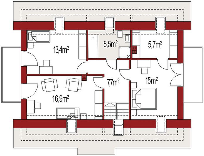 Poddasze projektu Atos A