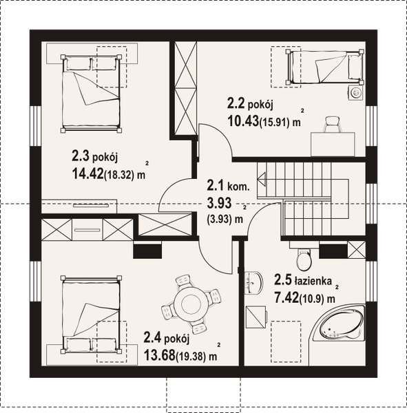 Poddasze projektu Stopnica dws