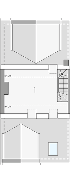 Poddasze projektu Hubert 2 - segment lewy