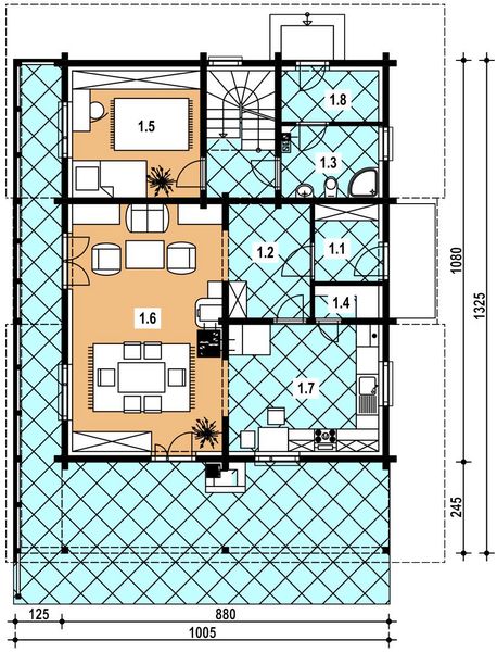 Parter projektu A-137 Dom sokola z bali
