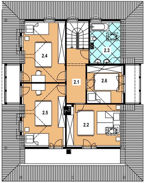 Poddasze projektu A-137 Dom sokola z bali
