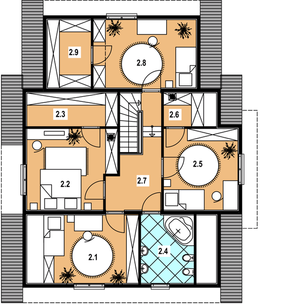 Poddasze projektu A-132 Dom żurawia szkieletowy