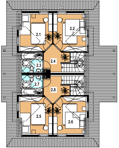 Poddasze projektu ABL-136 Dom rubinowa szkieletowy