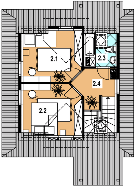 Poddasze projektu A-136 Dom szkieletowy