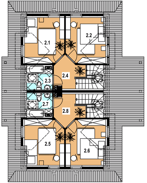 Poddasze projektu ABL-136 Dom rubinowa z bali