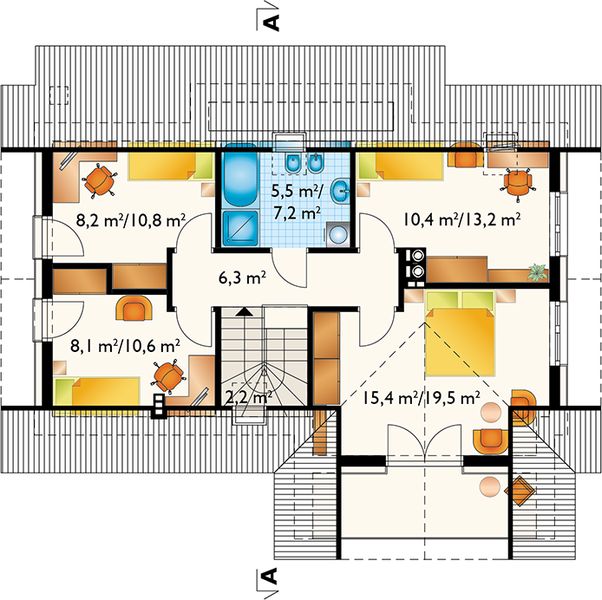 Poddasze projektu Wodnik Mały (1512)