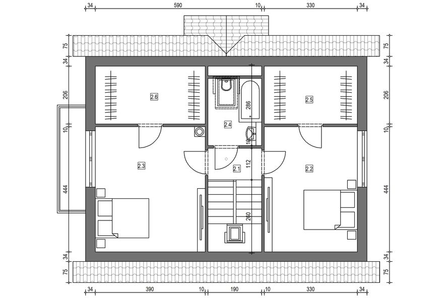 Poddasze projektu Domek Lipowy (020 JK V3)