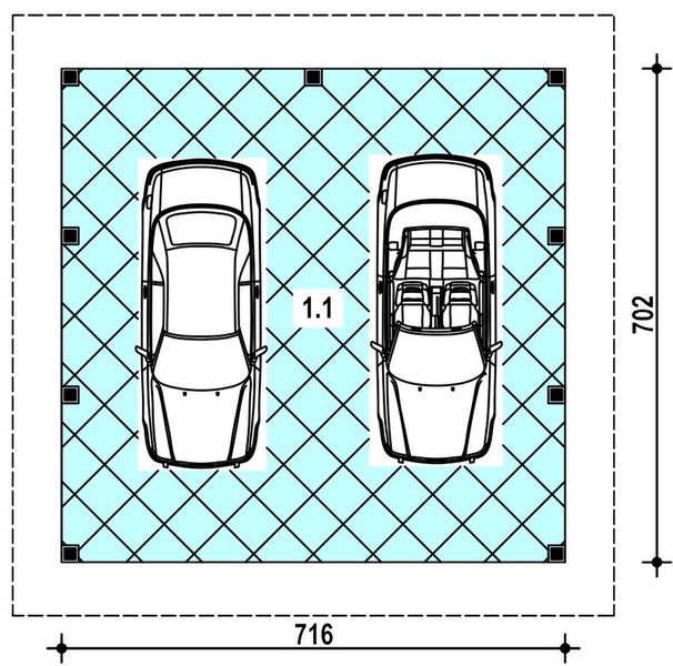 Parter projektu W-2 Wiata podwójna szkieletowy