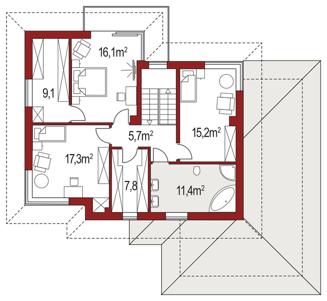 Piętro 1 projektu Boss A 25 stopni