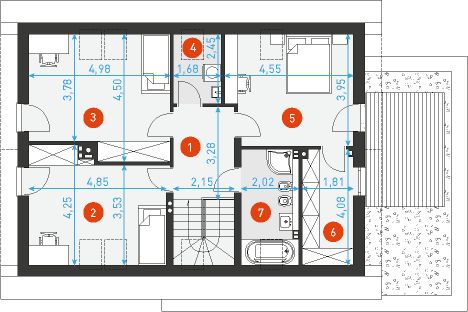 Poddasze projektu Prosty 2A