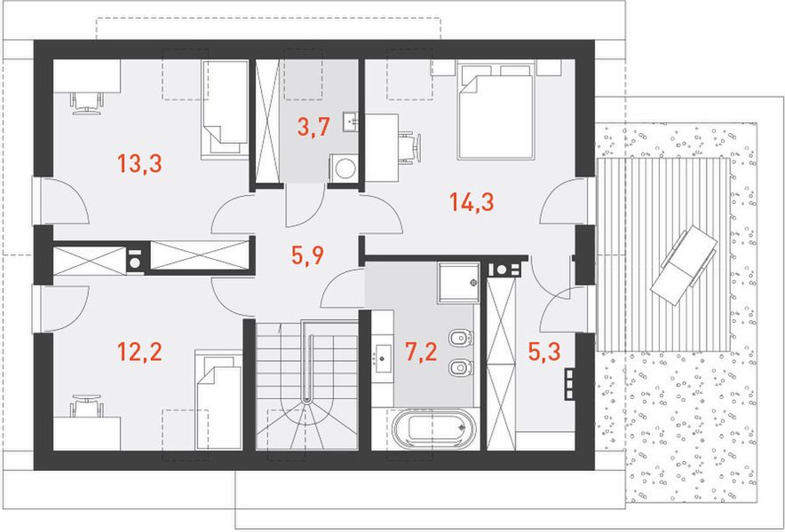 Poddasze projektu Wygodny 1
