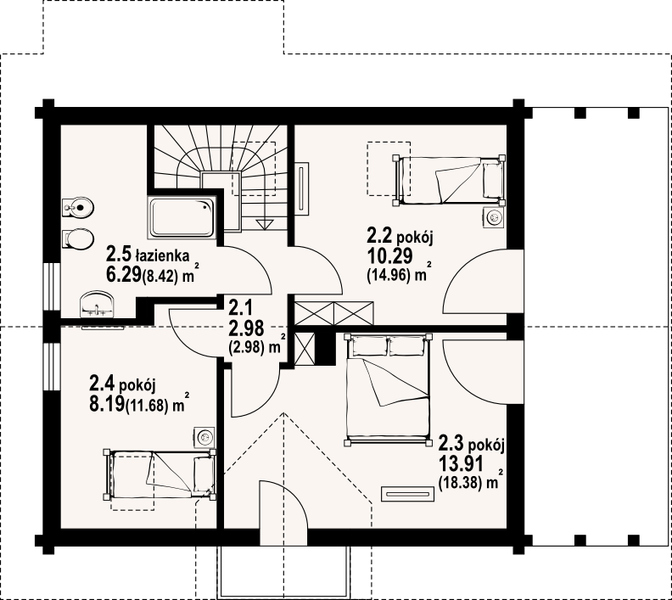 Poddasze projektu Świdnica mała dw 5