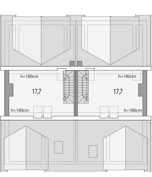 Poddasze projektu Hubert 2 - bliźniak l+ll