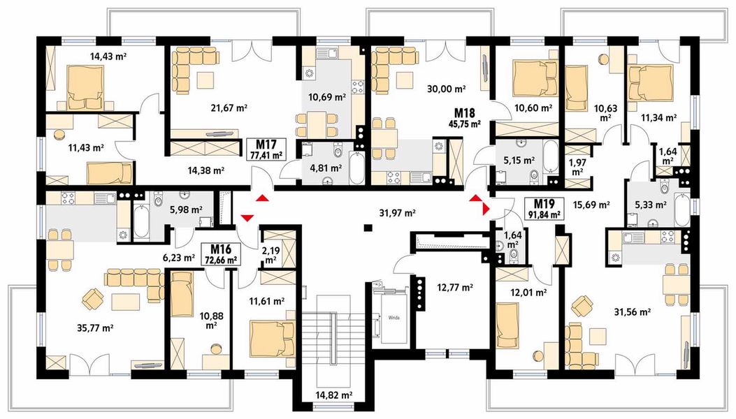 Piętro 3 projektu Saturn Budynek wielorodzinny