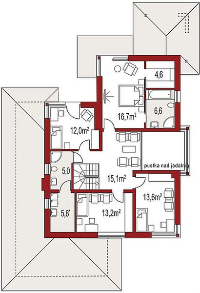 Piętro 1 projektu Carmen Grande A
