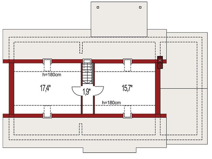 Poddasze projektu Nina 3 Nova D