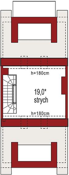 Poddasze II projektu Diana A segment środkowy